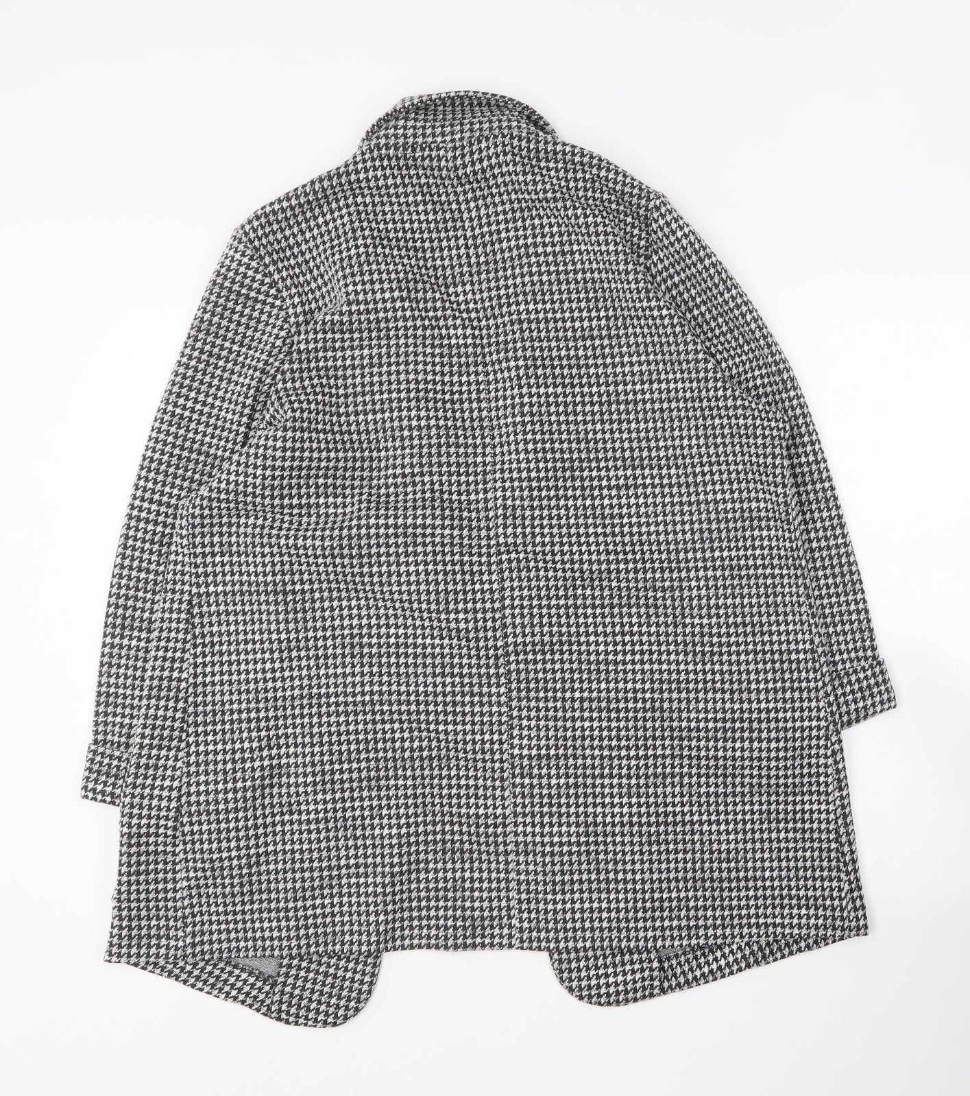 F&F Womens Black Houndstooth  Overcoat Coat Size 16