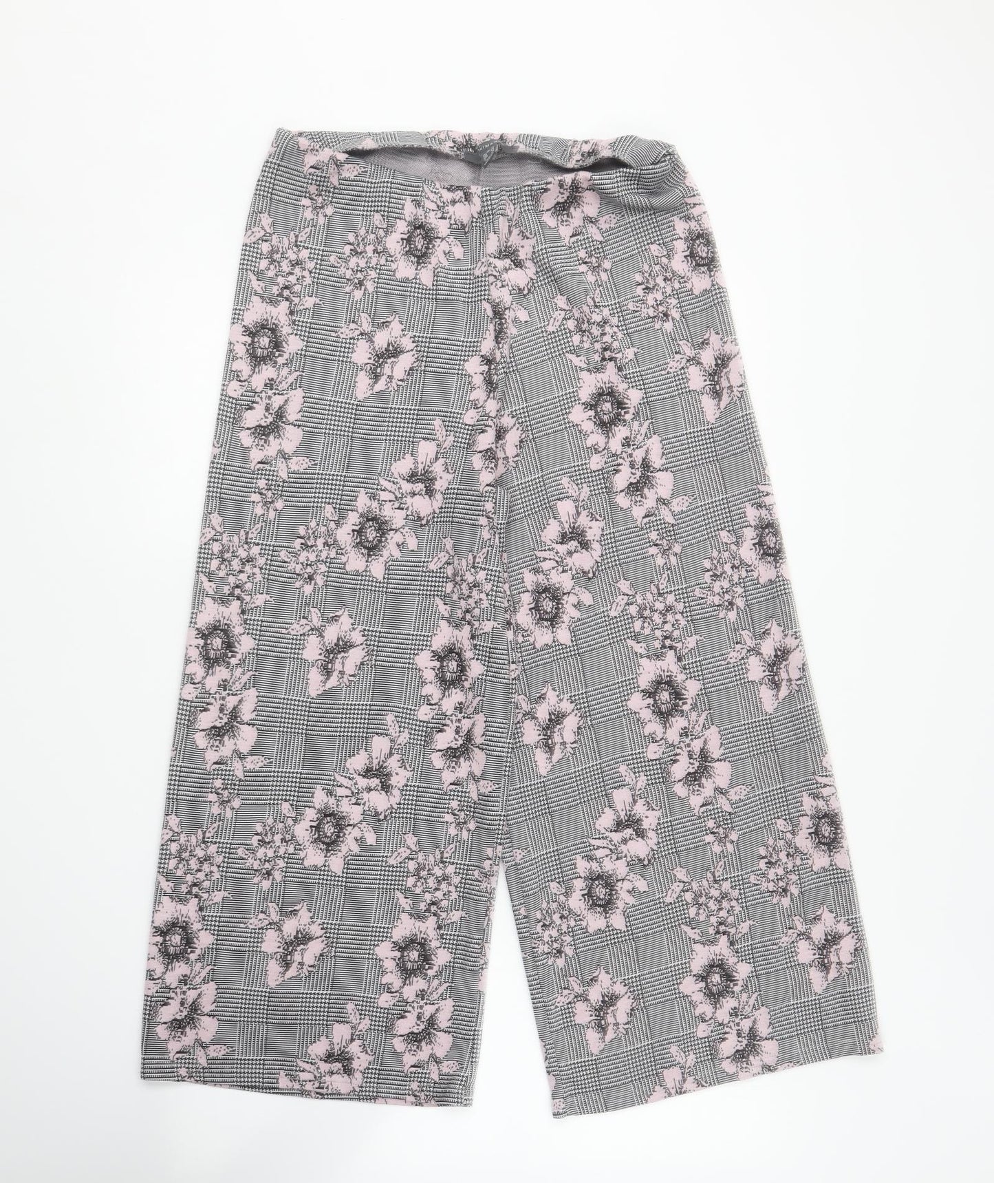 Primark Womens Multicoloured Floral Polyester Trousers  Size 16 L22 in Regular