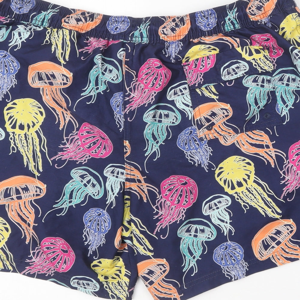 Blue Harbour Mens Multicoloured Geometric Polyester Sweat Shorts Size 2XL L9 in Regular  - Swim Shorts
