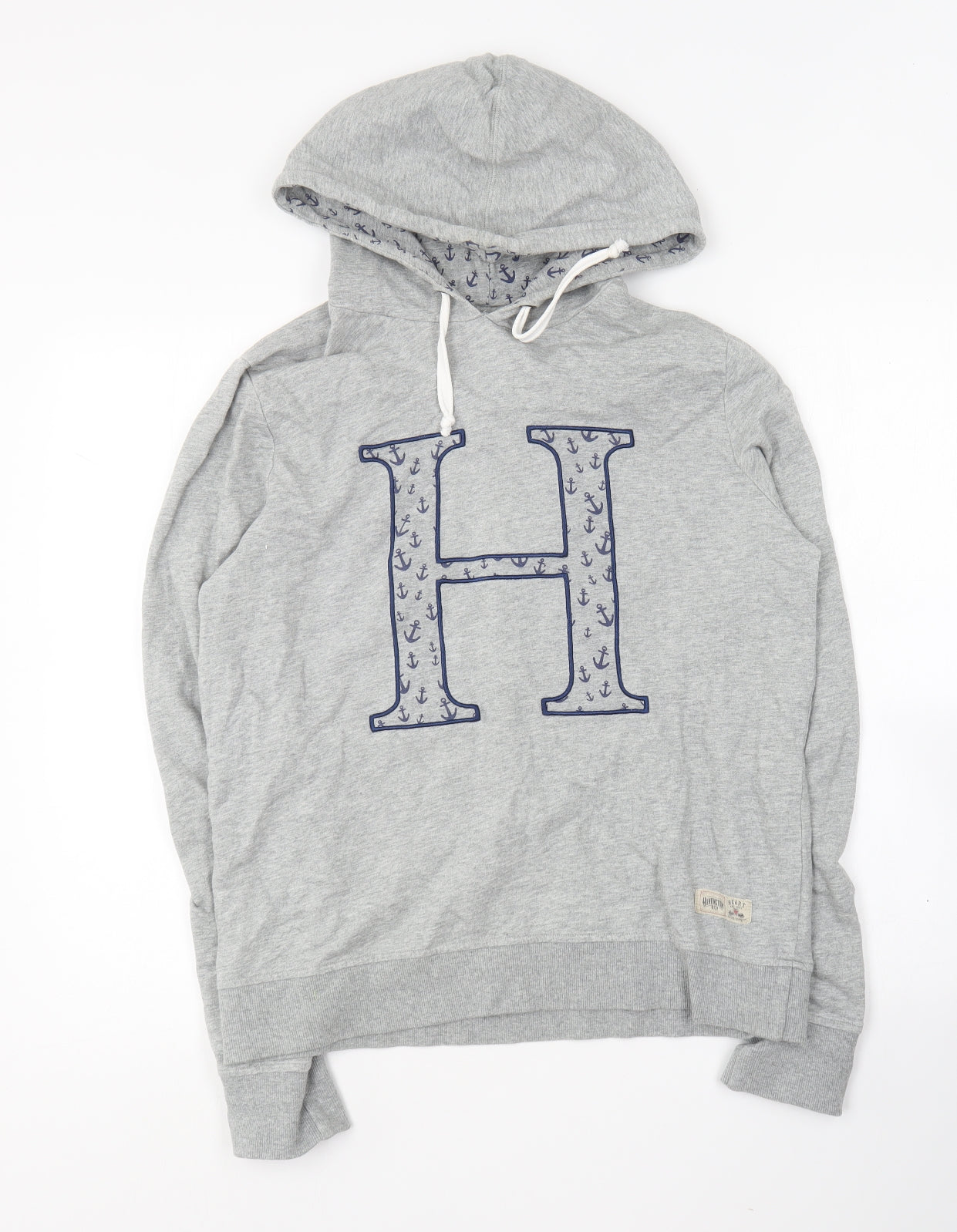 Huntington & Co Womens Grey  Cotton Pullover Hoodie Size M
