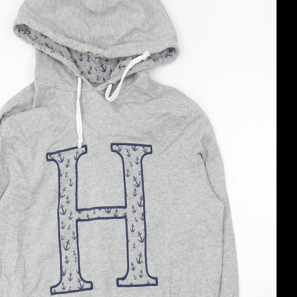 Huntington & Co Womens Grey  Cotton Pullover Hoodie Size M