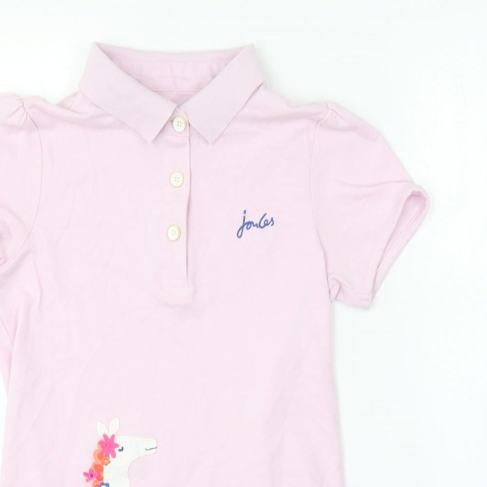 Joules Girls Pink  Cotton T-Shirt Dress  Size 11-12 Years  Collared