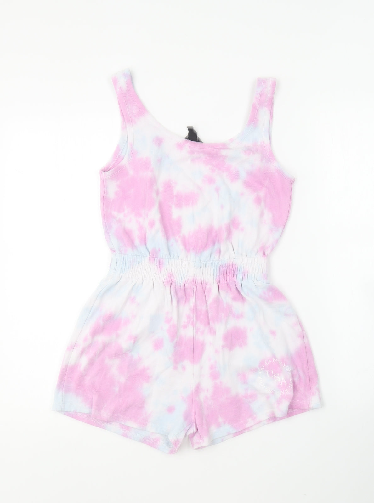 New Look Girls Pink  Cotton Playsuit One-Piece Size 10-11 Years