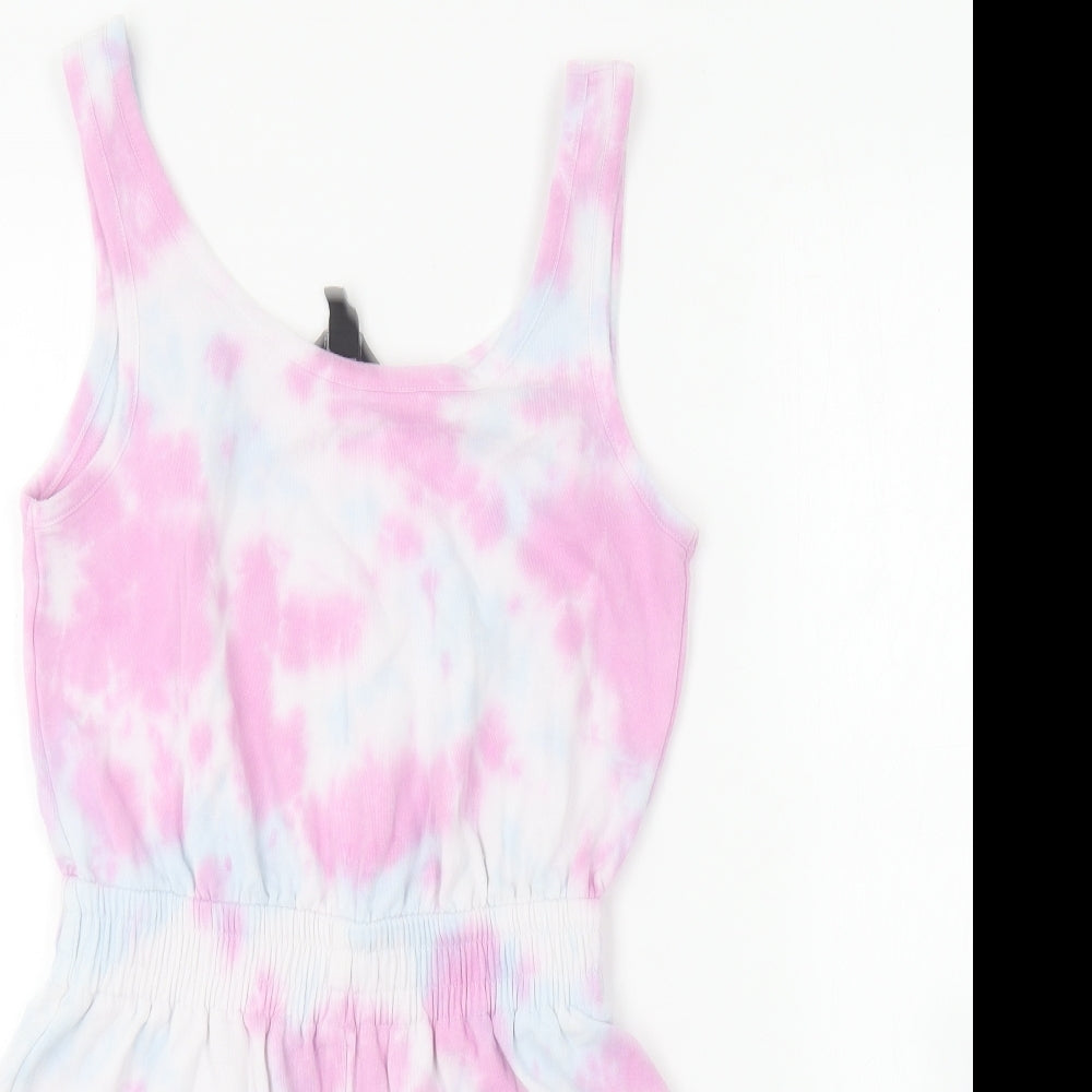 New Look Girls Pink  Cotton Playsuit One-Piece Size 10-11 Years