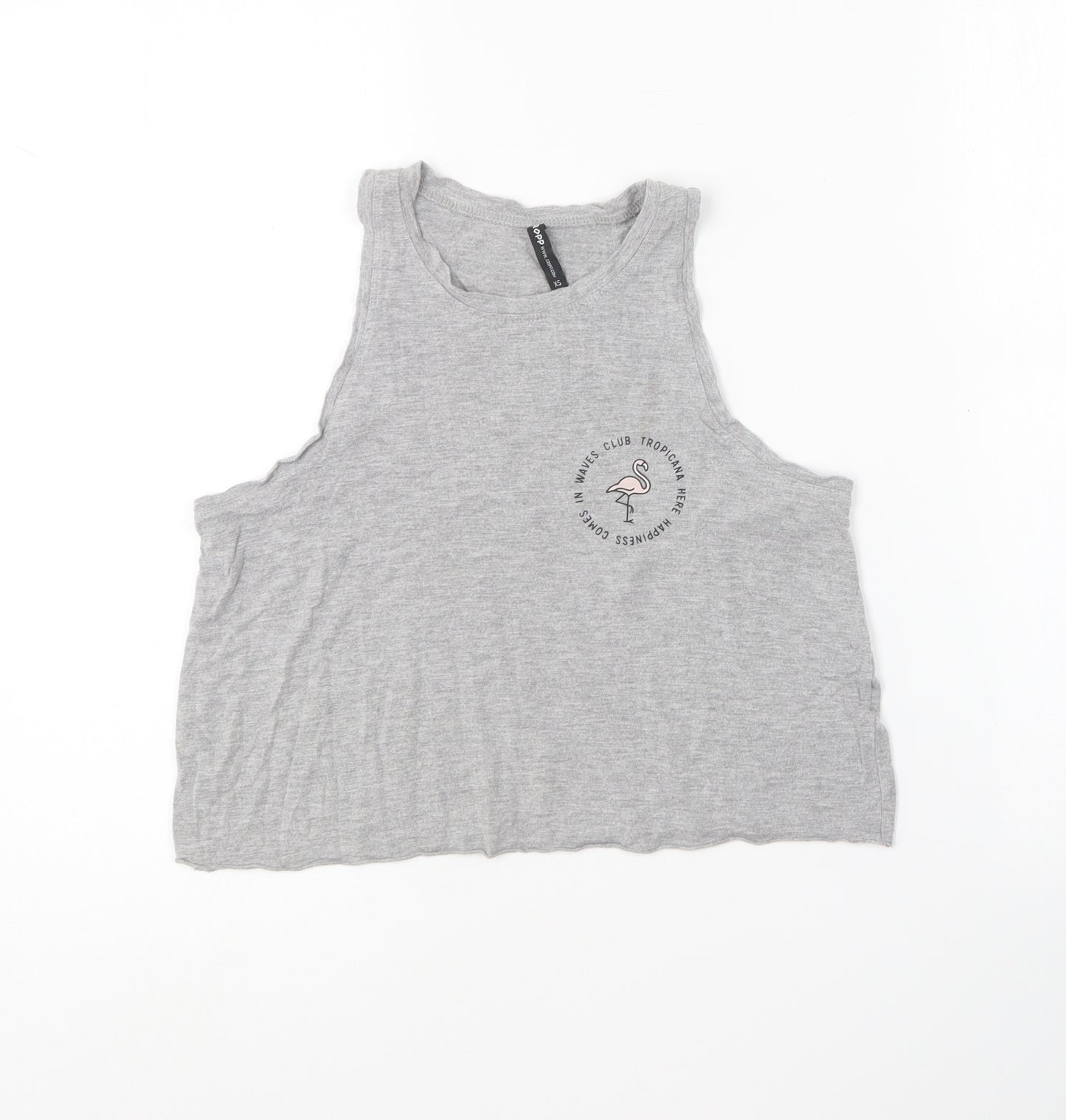 Cropp  Girls Grey  Cotton Basic T-Shirt Size XS V-Neck