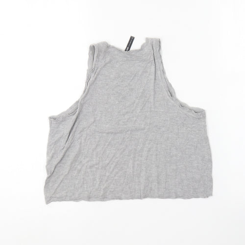 Cropp  Girls Grey  Cotton Basic T-Shirt Size XS V-Neck