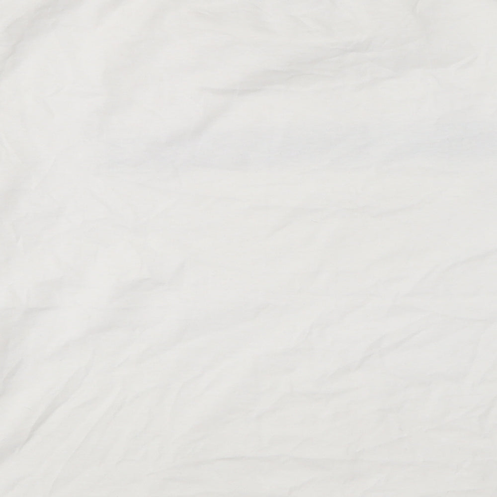 The Paper Press Womens White  Cotton Basic T-Shirt Size M Round Neck