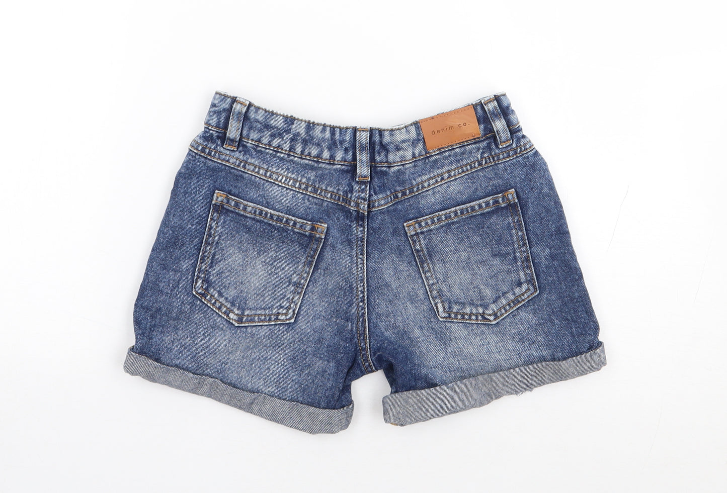 Primark Girls Blue  100% Cotton Mom Shorts Size 8-9 Years L4 in Regular Zip