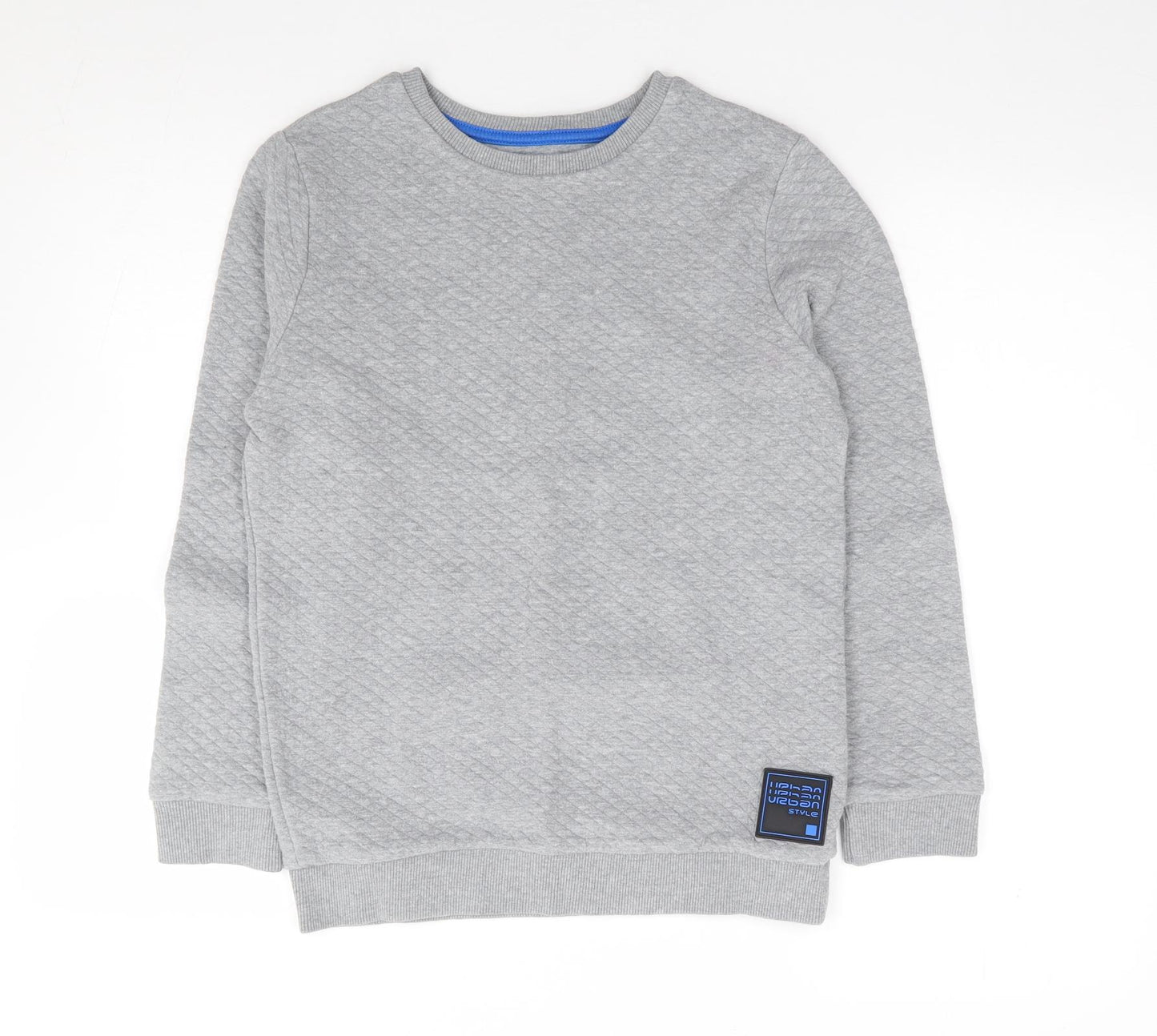 F&F Boys Grey  Cotton Pullover Sweatshirt Size 11-12 Years  Pullover