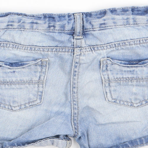Matalan Girls Blue  100% Cotton Mom Shorts Size 7 Years  Regular Zip