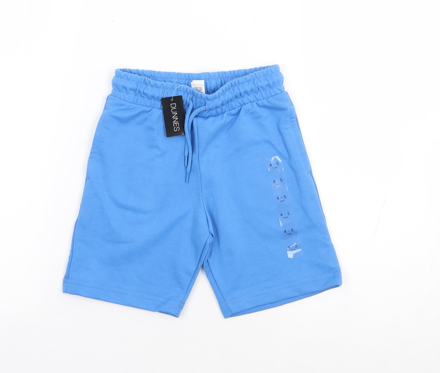 Dunnes Boys Blue  Cotton Sweat Shorts Size 4-5 Years  Regular Drawstring
