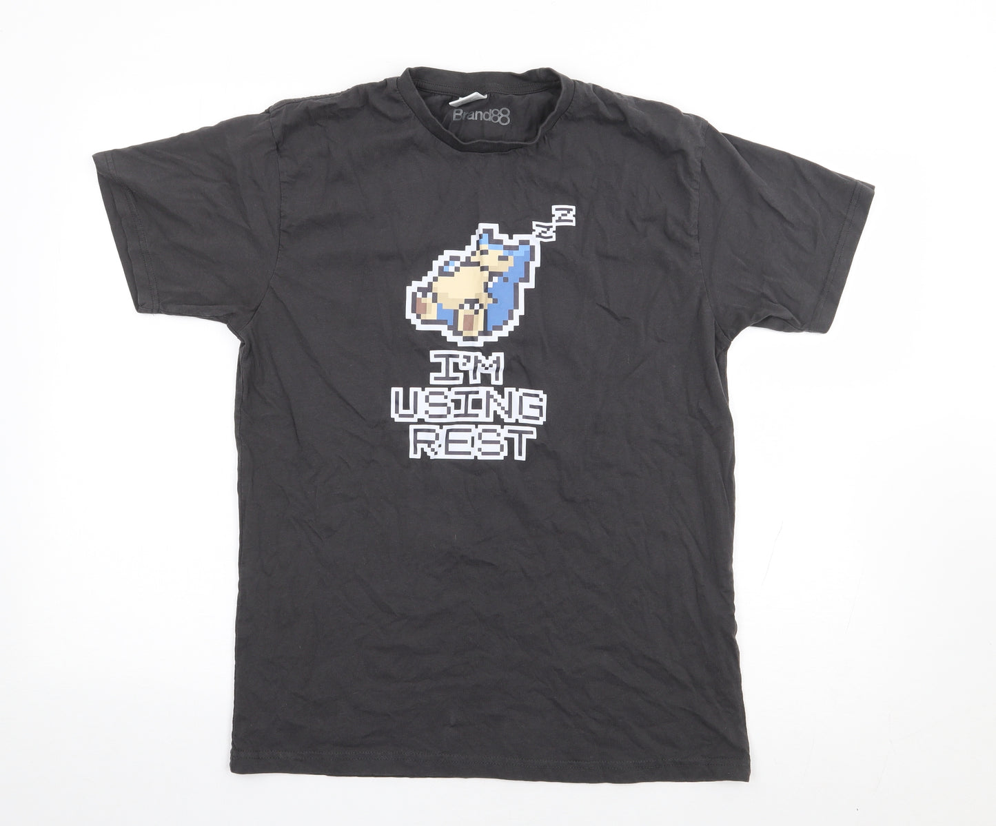 Uneek Mens Grey  Cotton  T-Shirt Size M Crew Neck  - Pokemon