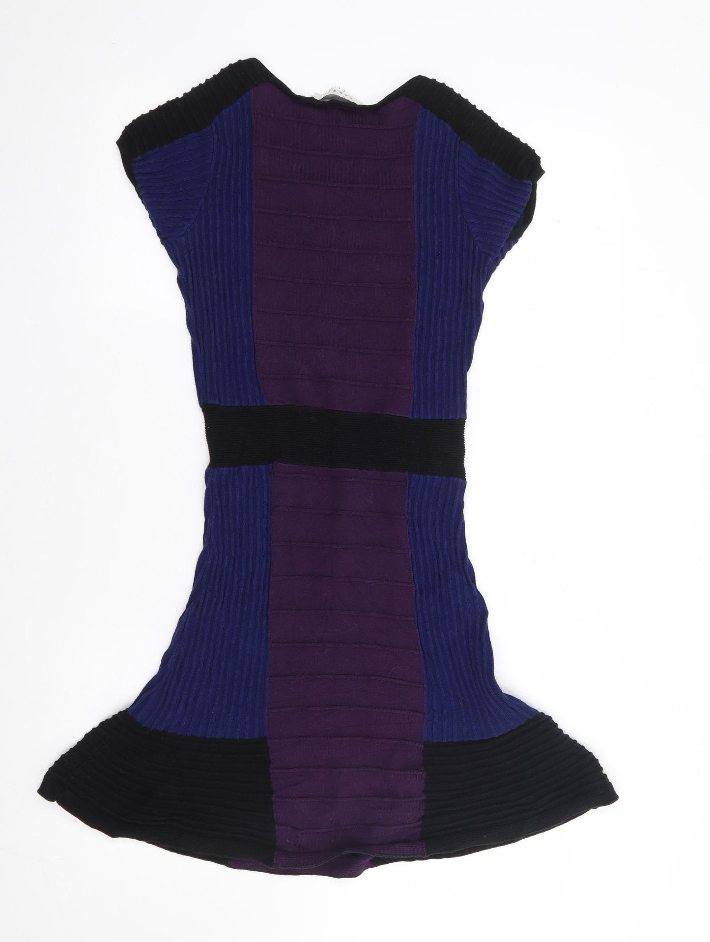 Sandro Womens Multicoloured  100% Cotton Jumper Dress  Size 8  Round Neck Pullover