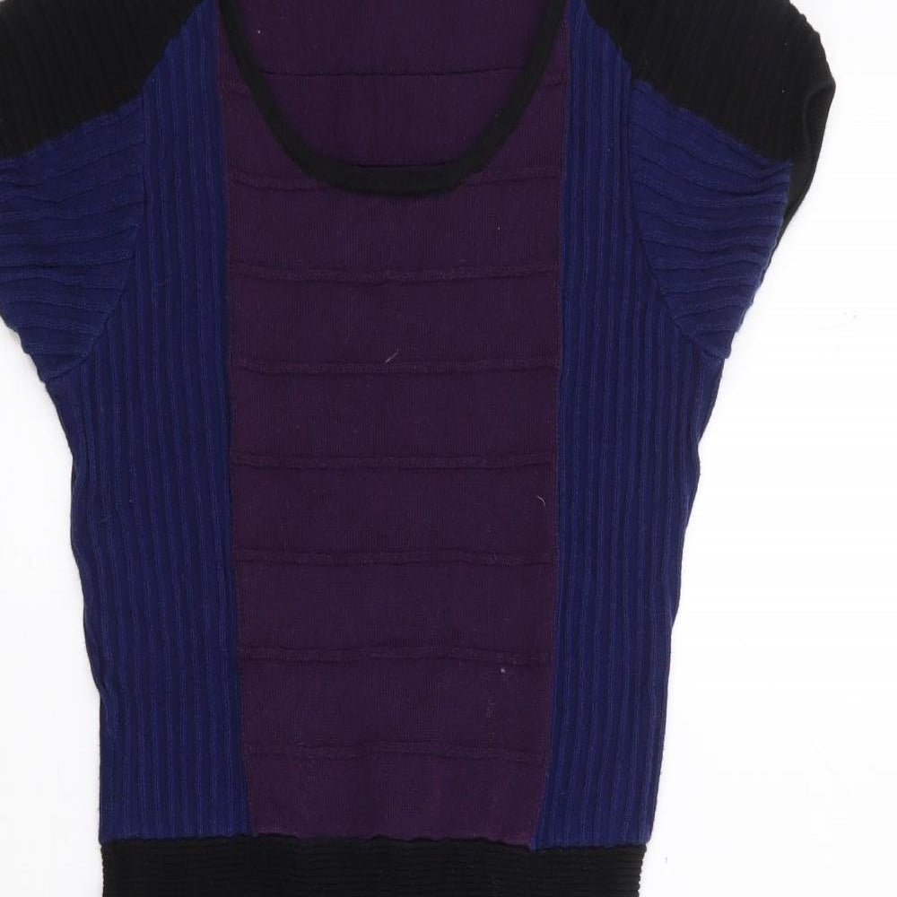 Sandro Womens Multicoloured  100% Cotton Jumper Dress  Size 8  Round Neck Pullover