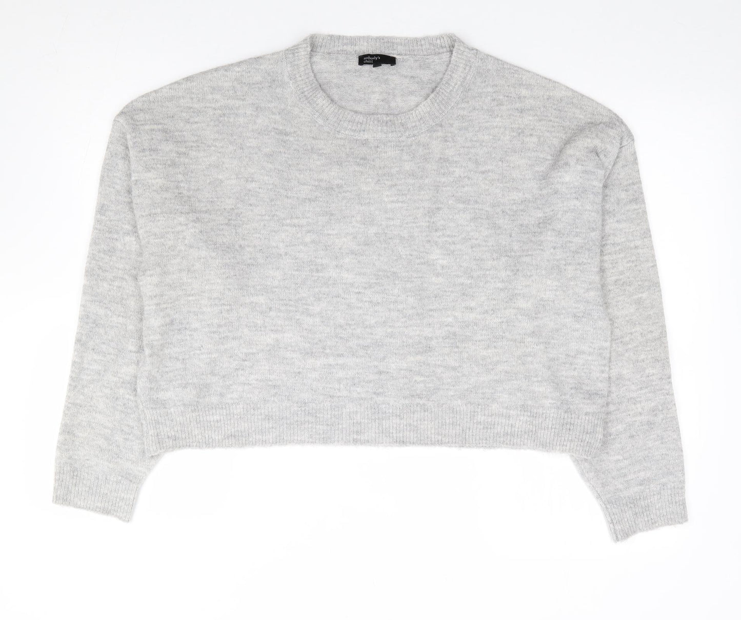 Nobody's Child Womens Grey Round Neck  Acrylic Pullover Jumper Size M