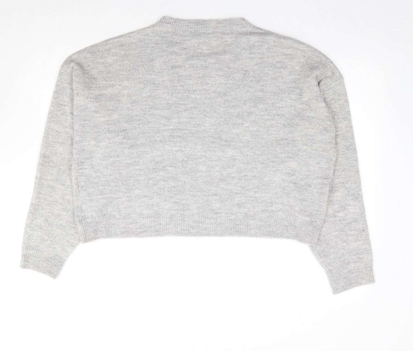 Nobody's Child Womens Grey Round Neck  Acrylic Pullover Jumper Size M
