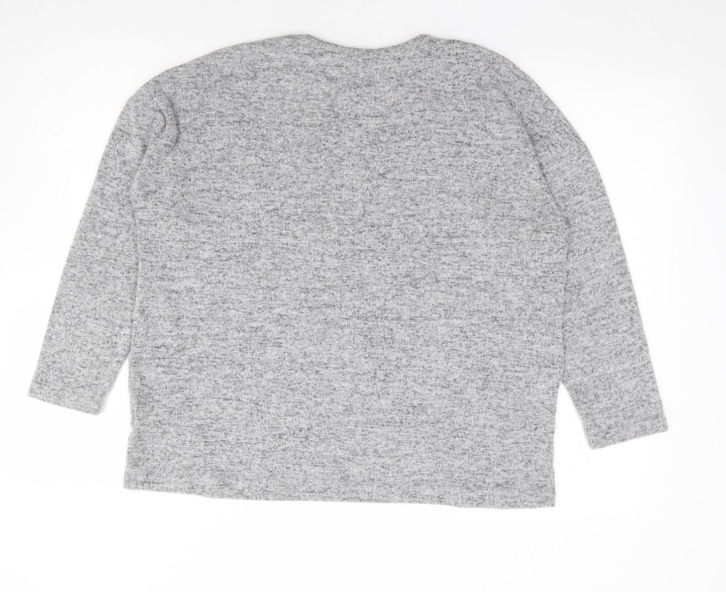 Peacocks Womens Grey Crew Neck  Viscose Pullover Jumper Size 10