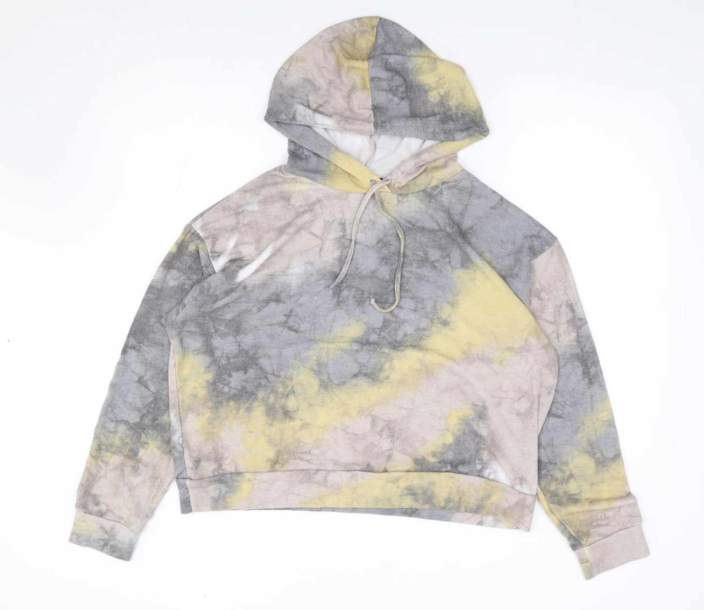 New Look  Womens Multicoloured Geometric Polyester Pullover Hoodie Size L  Pullover - Tie Dye
