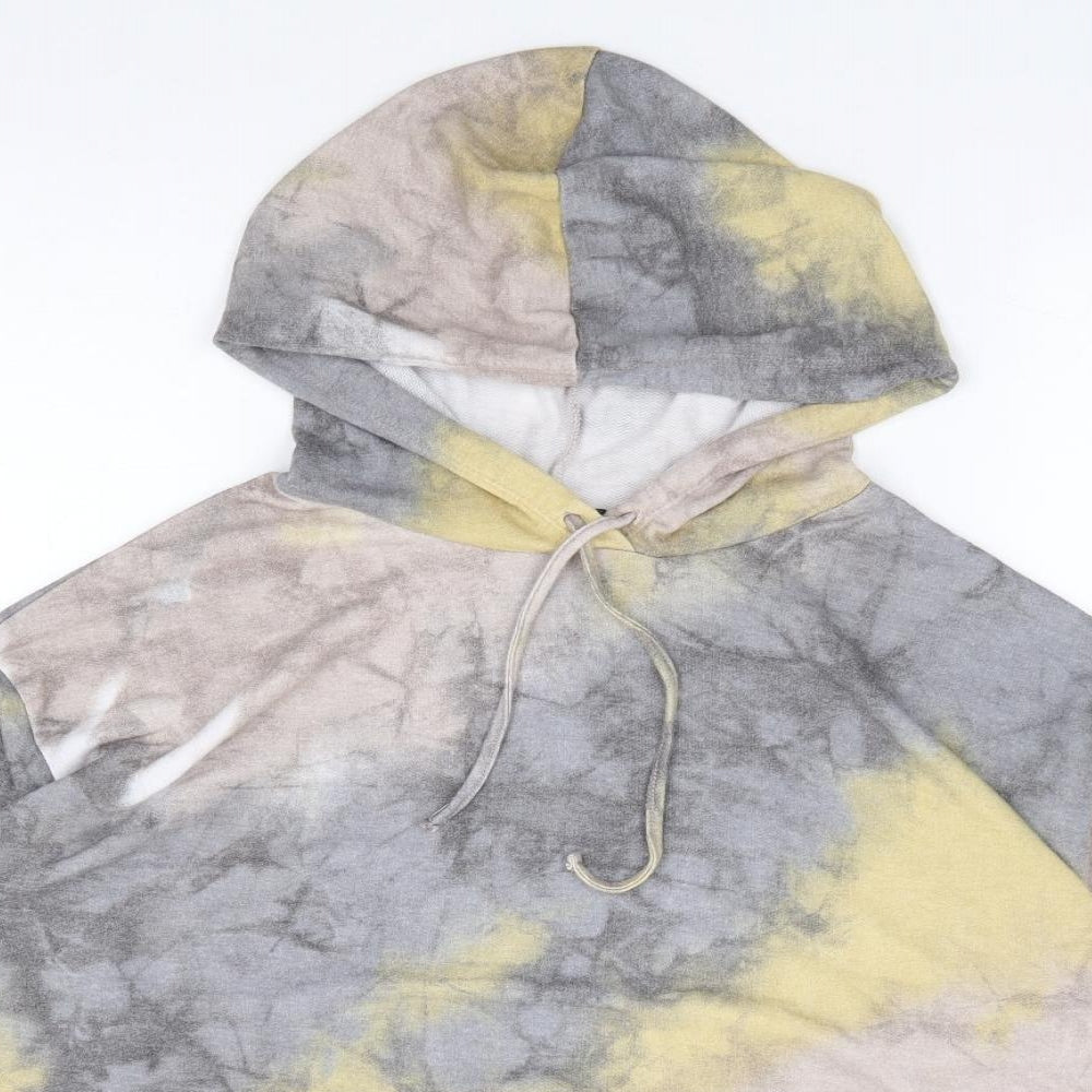 New Look  Womens Multicoloured Geometric Polyester Pullover Hoodie Size L  Pullover - Tie Dye