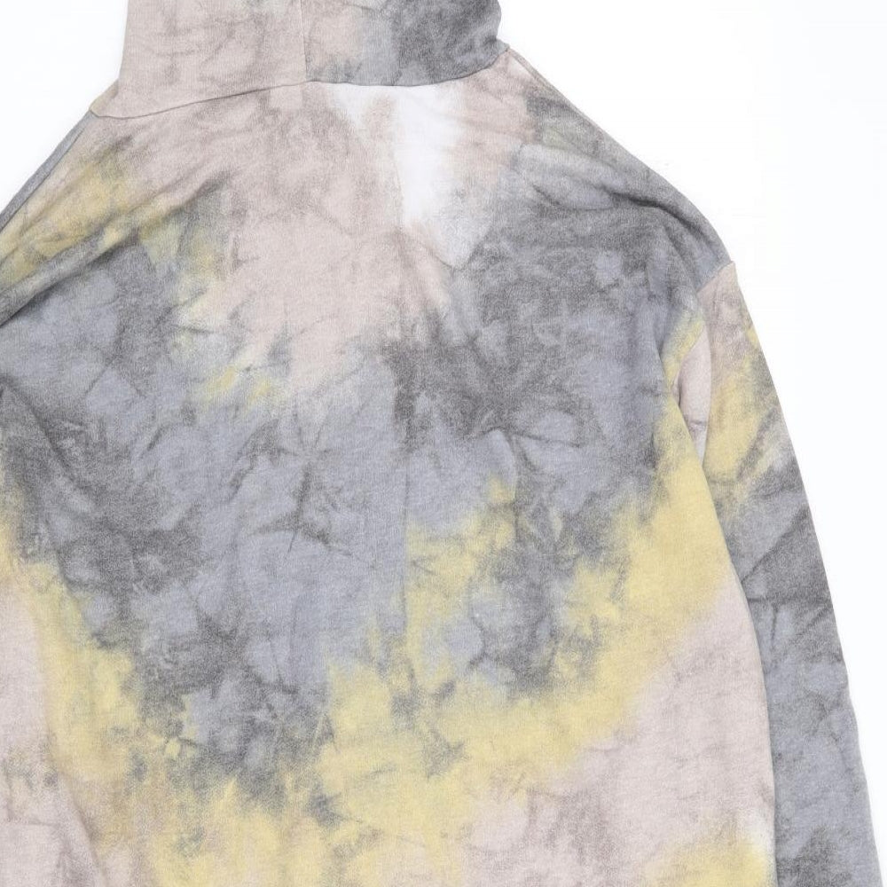 New Look  Womens Multicoloured Geometric Polyester Pullover Hoodie Size L  Pullover - Tie Dye