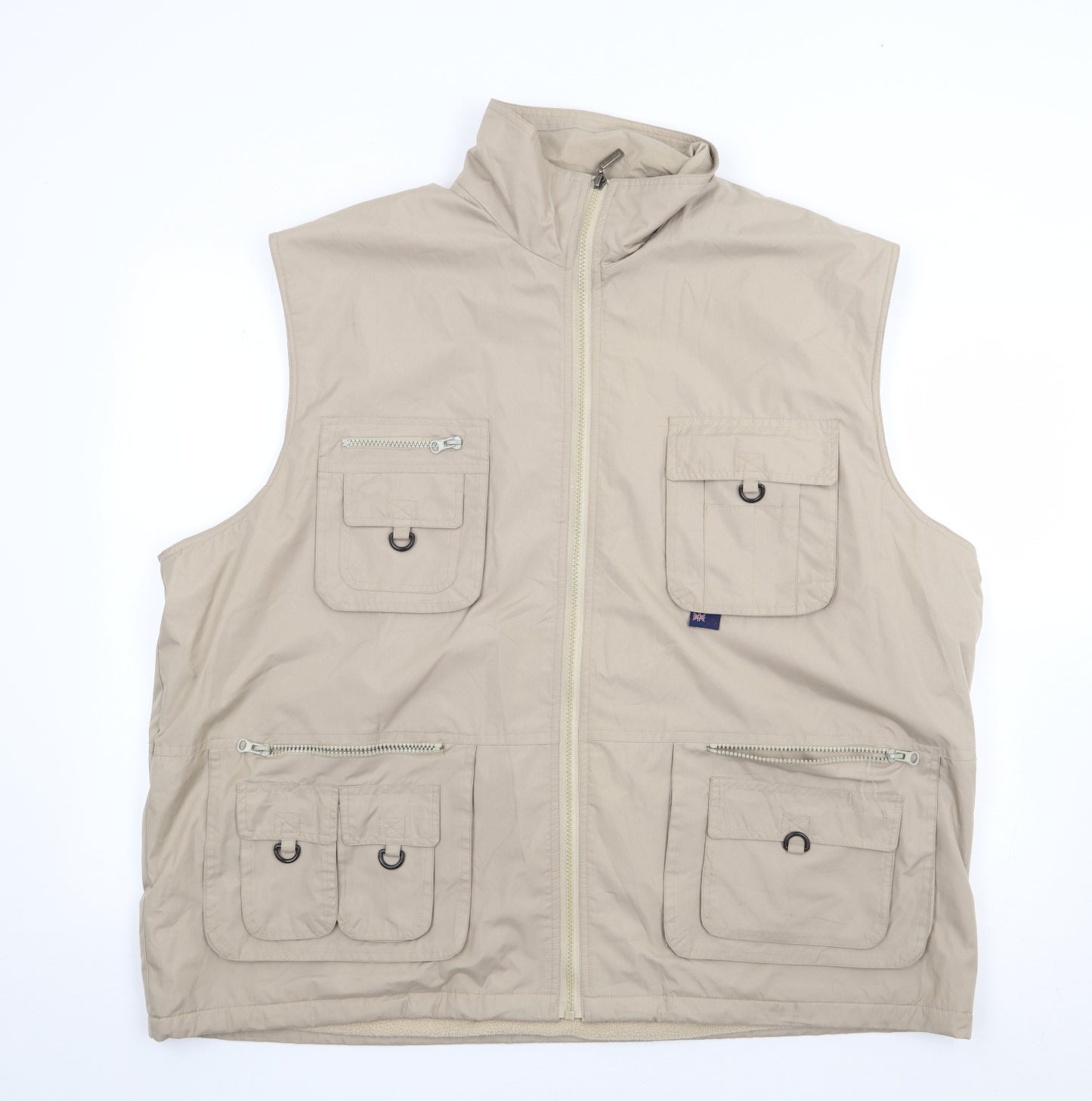 Jin Tao Mens Beige   Gilet Coat Size 4XL  Zip