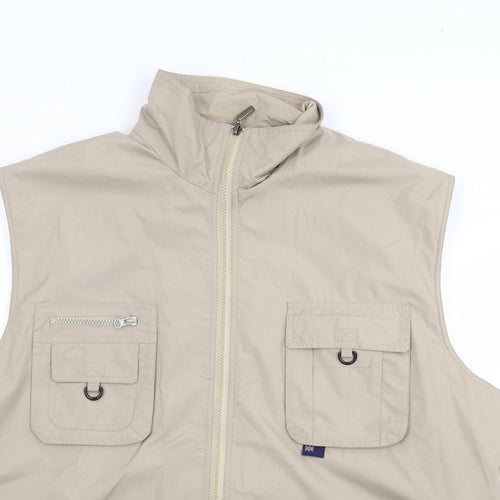 Jin Tao Mens Beige   Gilet Coat Size 4XL  Zip