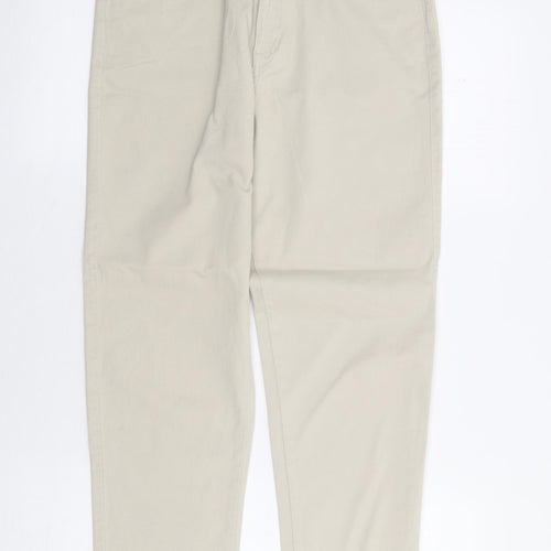 F&F Womens Beige  Cotton Straight Jeans Size 10 L25 in Regular Zip