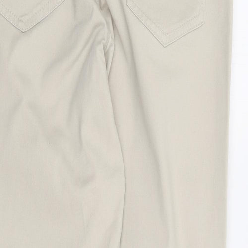 F&F Womens Beige  Cotton Straight Jeans Size 10 L25 in Regular Zip