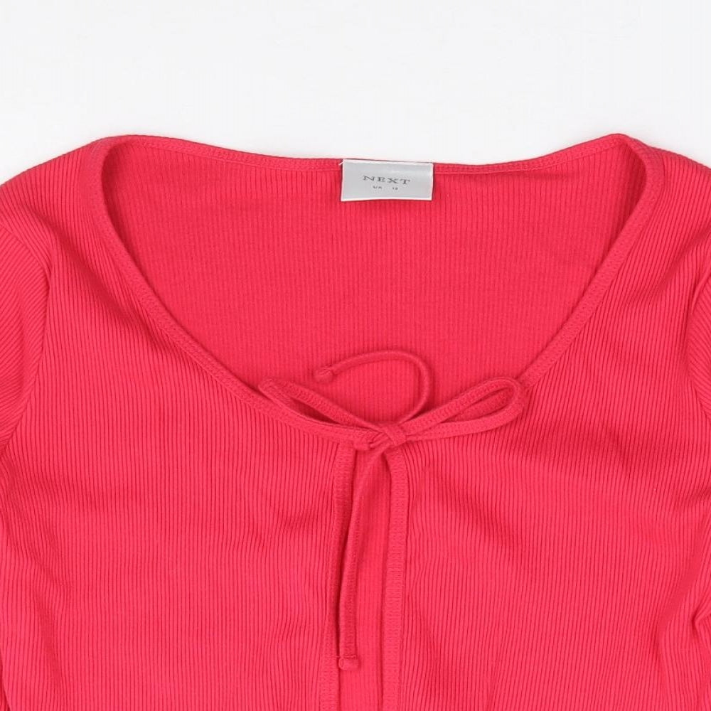 NEXT Womens Pink Scoop Neck  100% Cotton Shrug Jumper Size 12