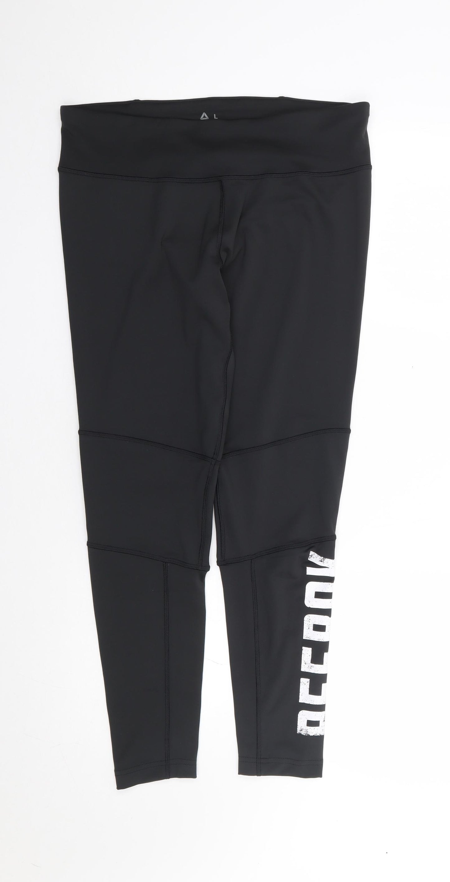 Reebok Womens Black  Polyester Jogger Leggings Size L L27 in Regular