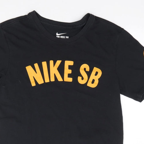 Nike Mens Black  Cotton  T-Shirt Size S Crew Neck