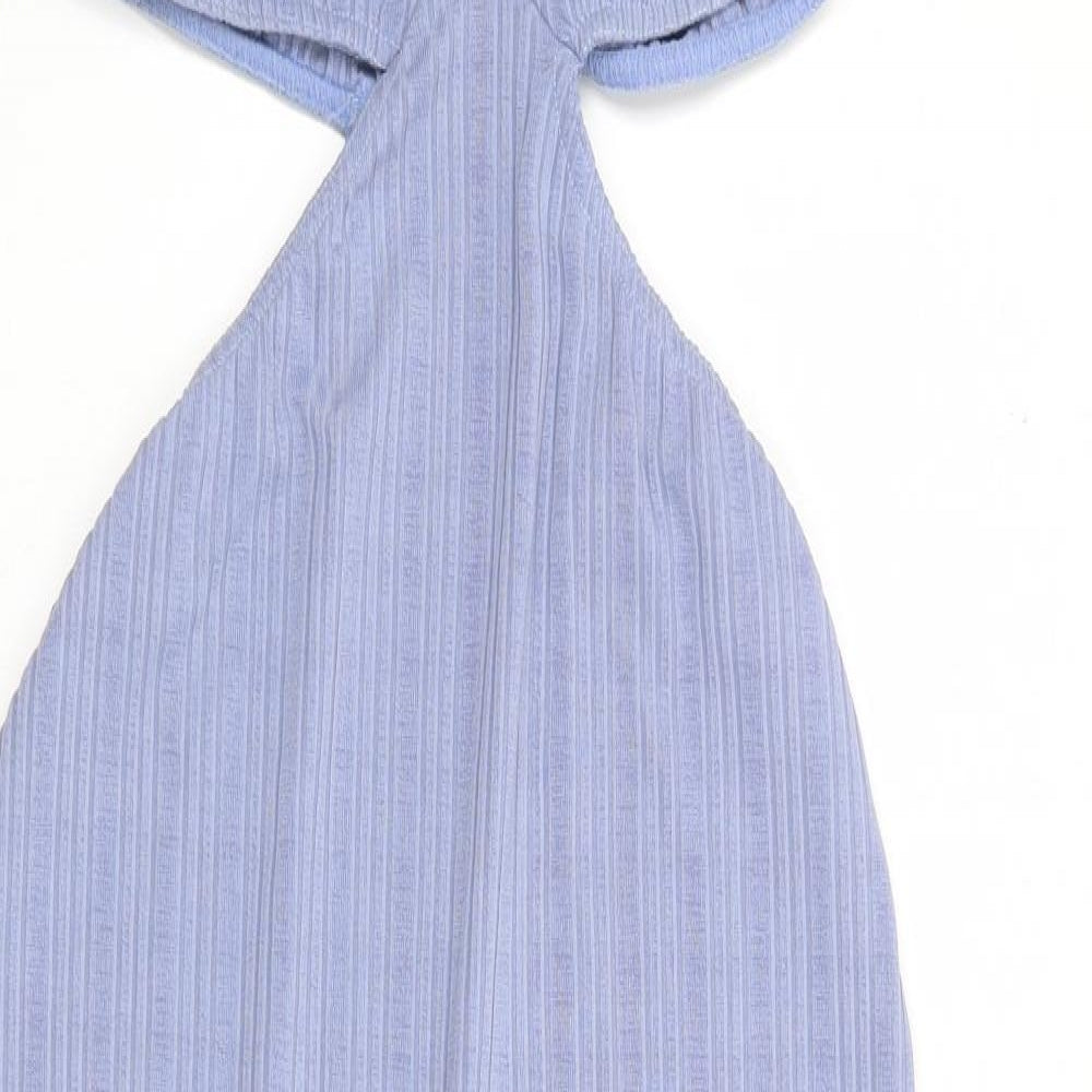 Missguided Womens Blue Polyester Bodycon Size 14 Halter Pullover