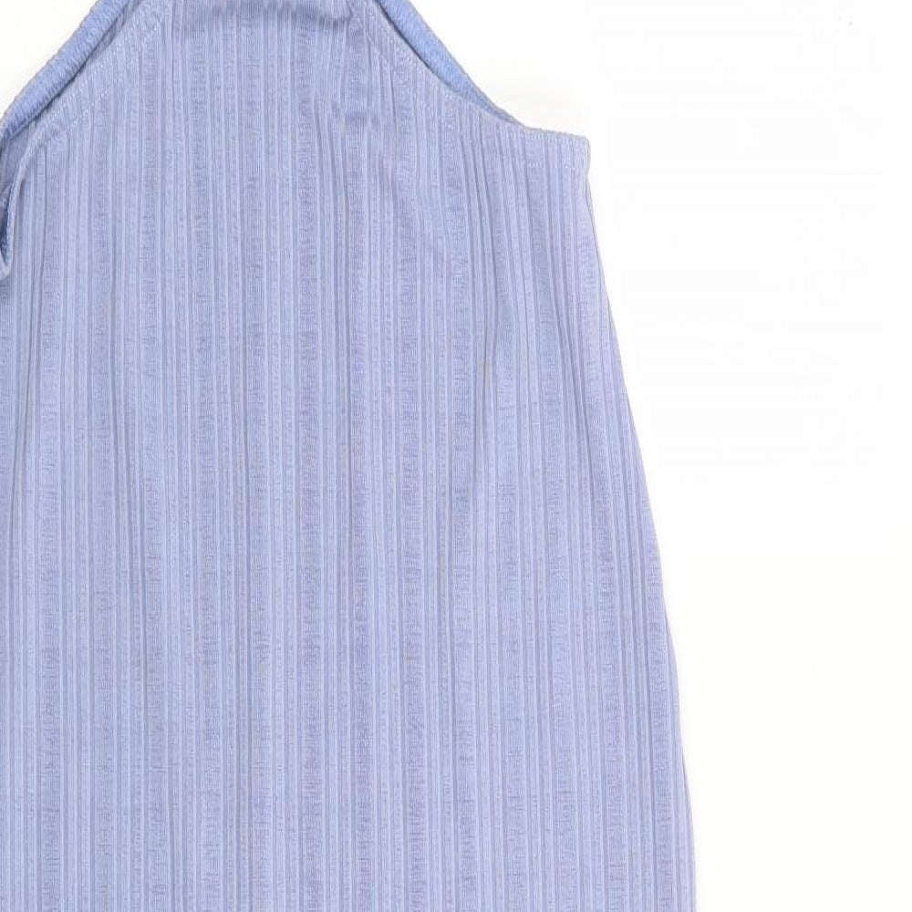 Missguided Womens Blue Polyester Bodycon Size 14 Halter Pullover