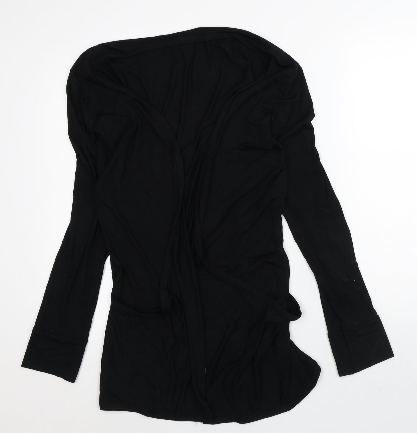 Liquid Womens Black Round Neck  Viscose Cardigan Jumper Size XL