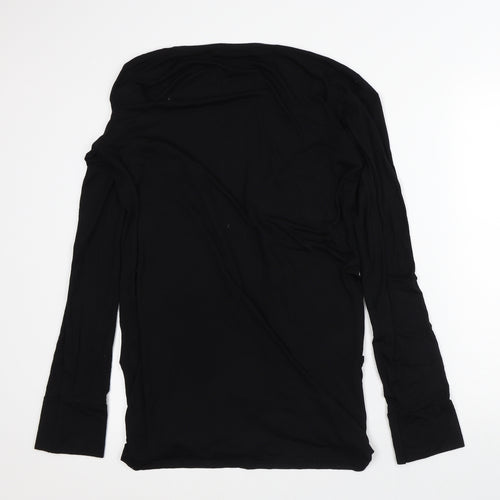 Liquid Womens Black Round Neck  Viscose Cardigan Jumper Size XL