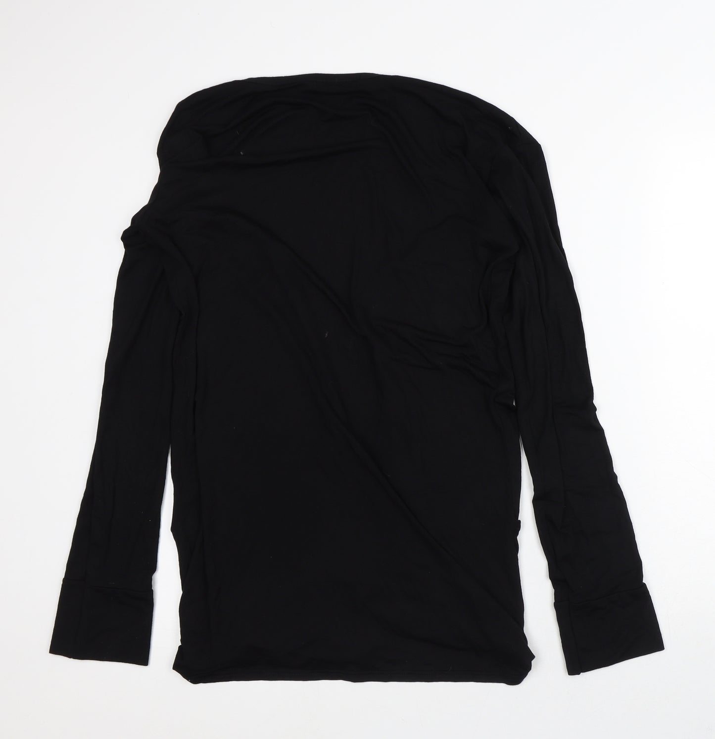 Liquid Womens Black Round Neck  Viscose Cardigan Jumper Size XL