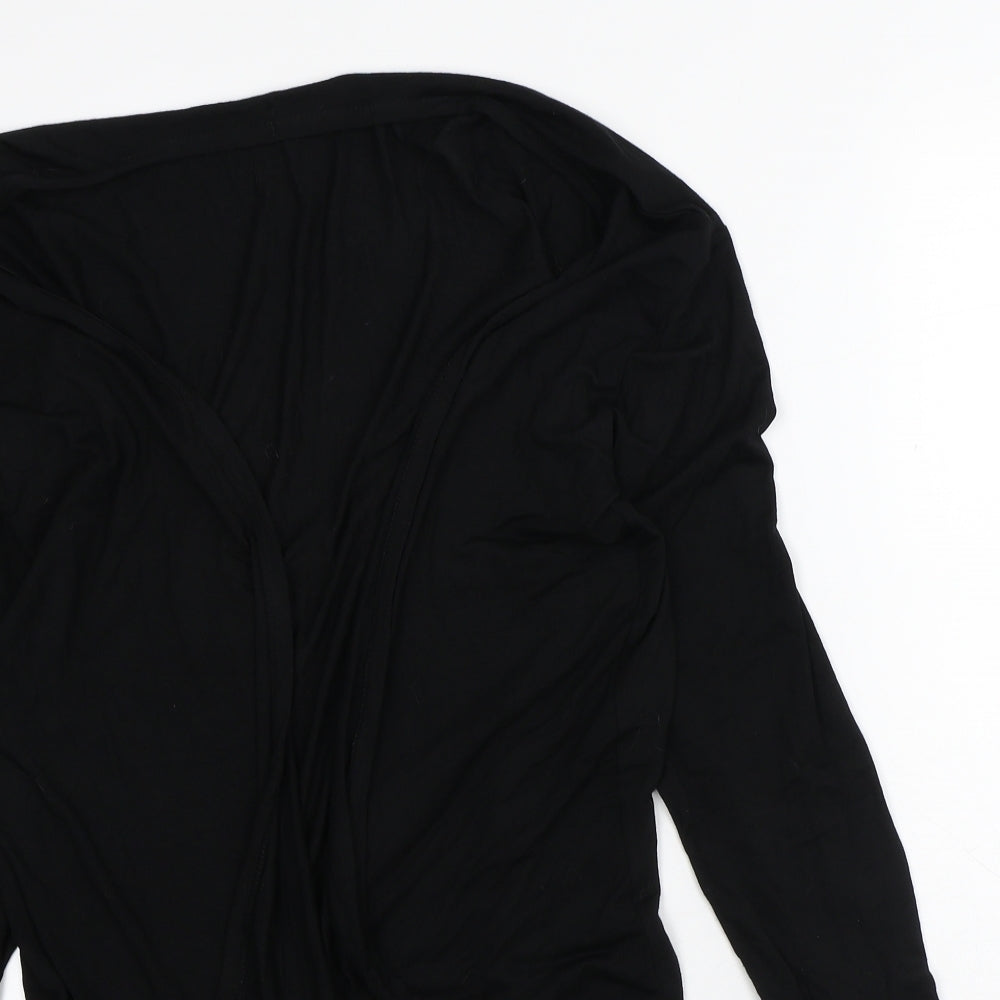 Liquid Womens Black Round Neck  Viscose Cardigan Jumper Size XL