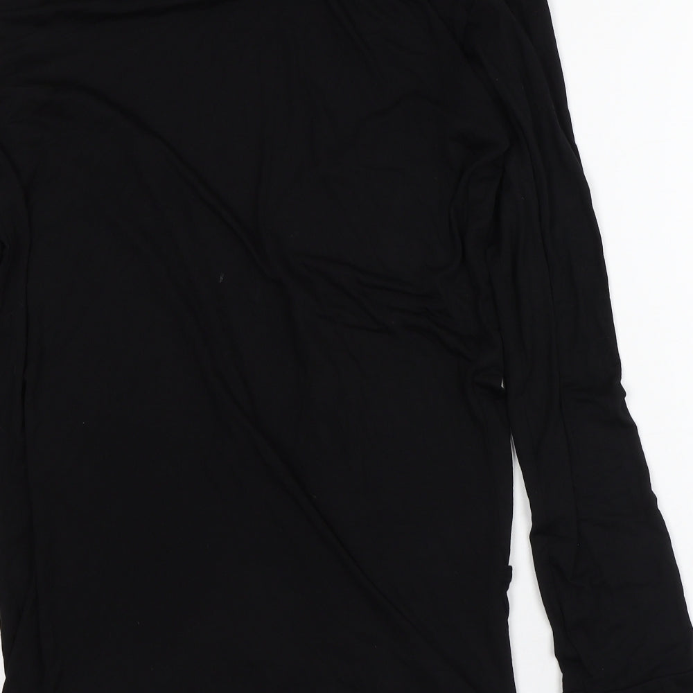 Liquid Womens Black Round Neck  Viscose Cardigan Jumper Size XL