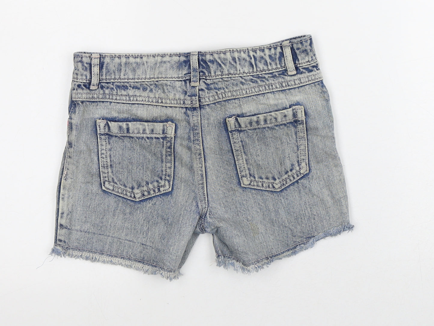 TU Girls Blue  100% Cotton Cut-Off Shorts Size 9 Years  Regular  - Distressed