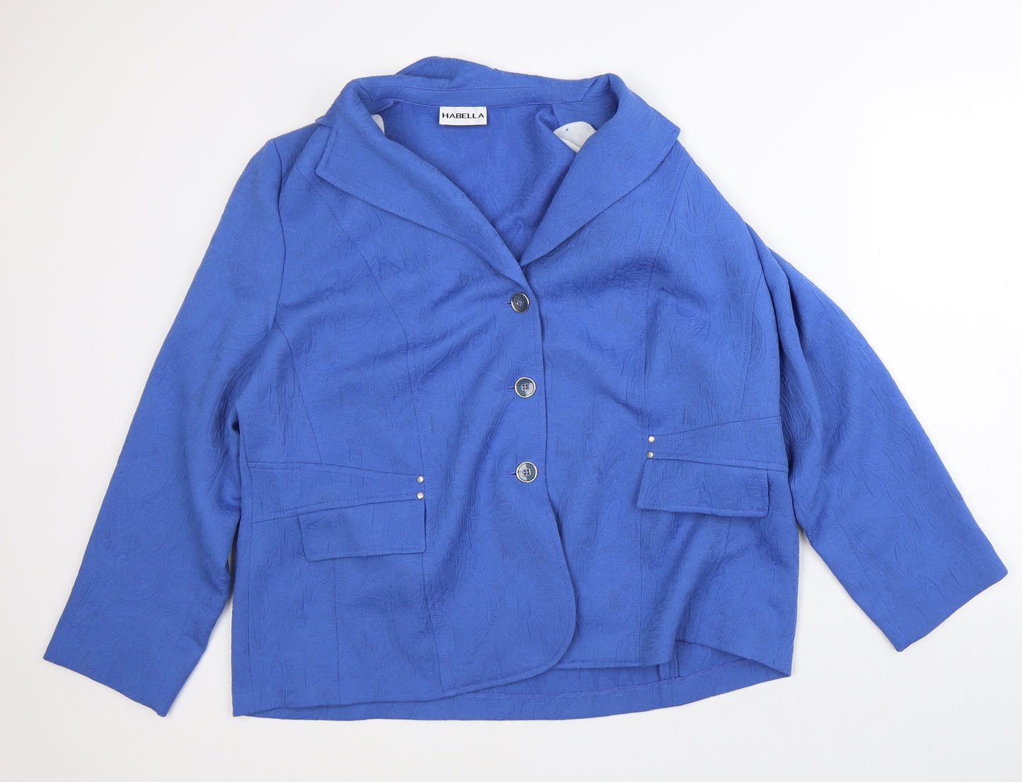 Habella Womens Blue Geometric  Jacket  Size 24