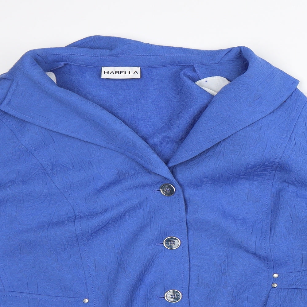 Habella Womens Blue Geometric  Jacket  Size 24