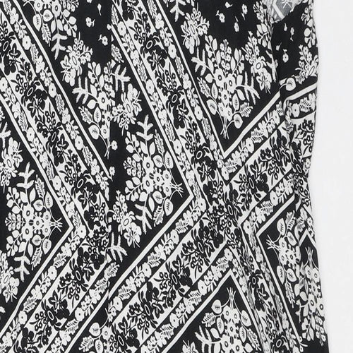Atmosphere Womens White Floral Polyester A-Line  Size 10  Round Neck