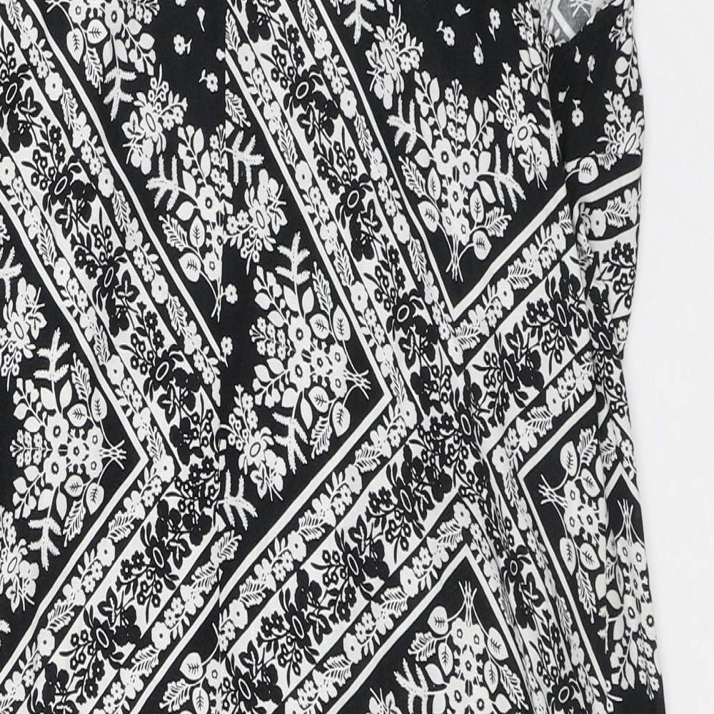 Atmosphere Womens White Floral Polyester A-Line  Size 10  Round Neck