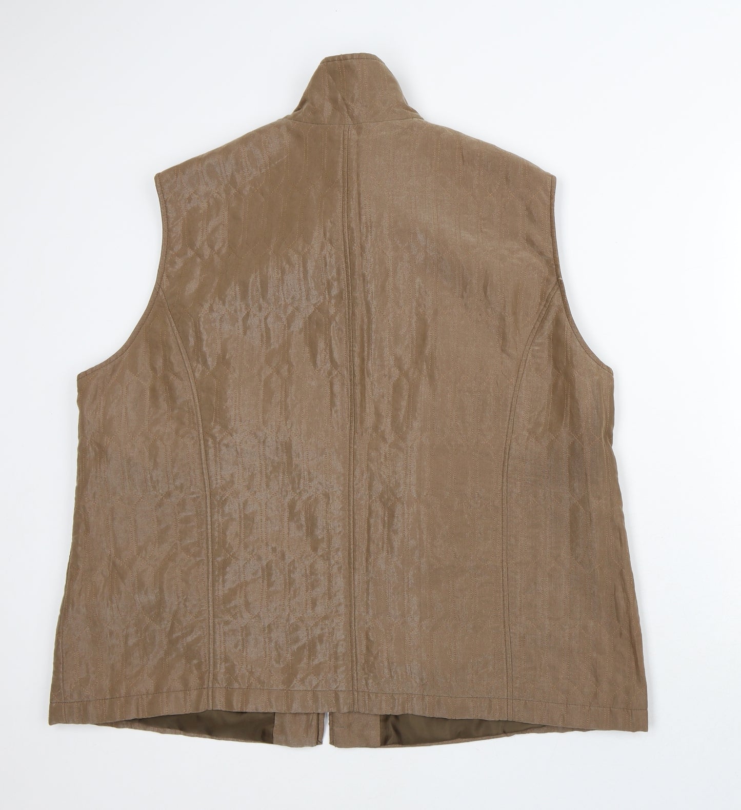 Preworn Womens Brown Geometric  Jacket  Size XL   - Sleeveless