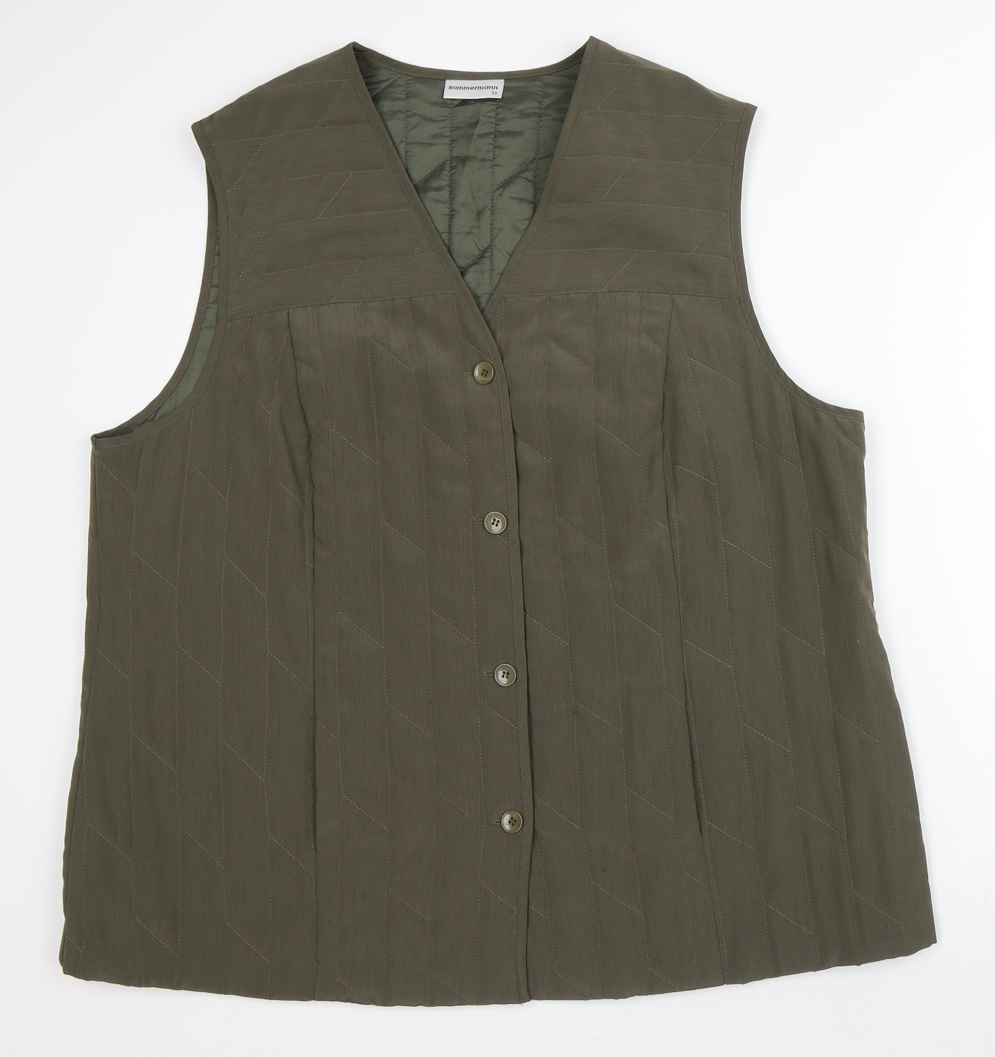 Sommerman Womens Green Geometric  Jacket  Size 22   - Sleeveless