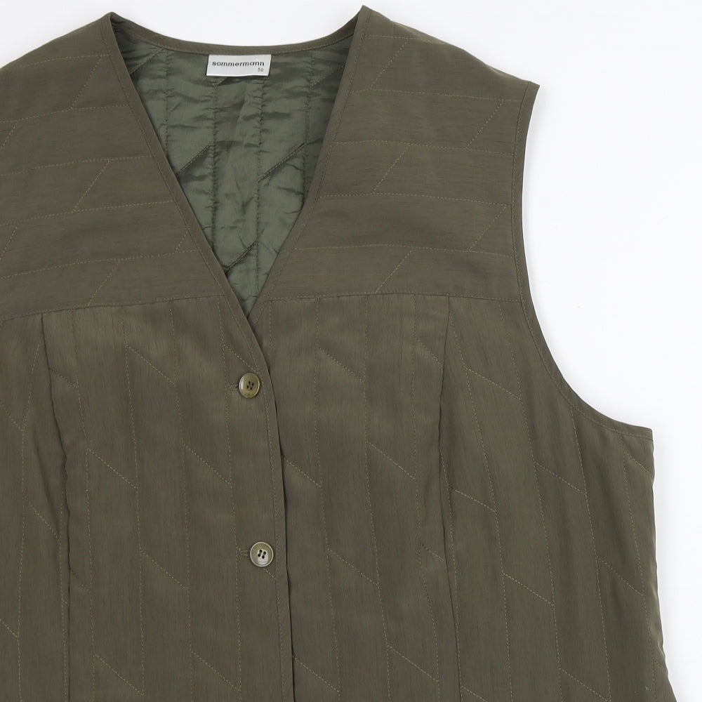 Sommerman Womens Green Geometric  Jacket  Size 22   - Sleeveless