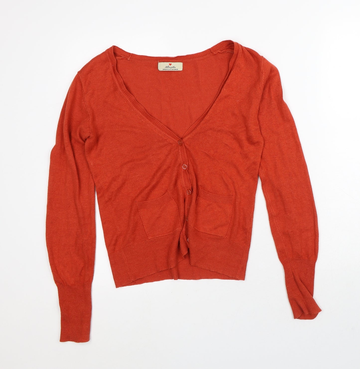 Atmosphere Womens Orange V-Neck  Viscose Cardigan Jumper Size 10