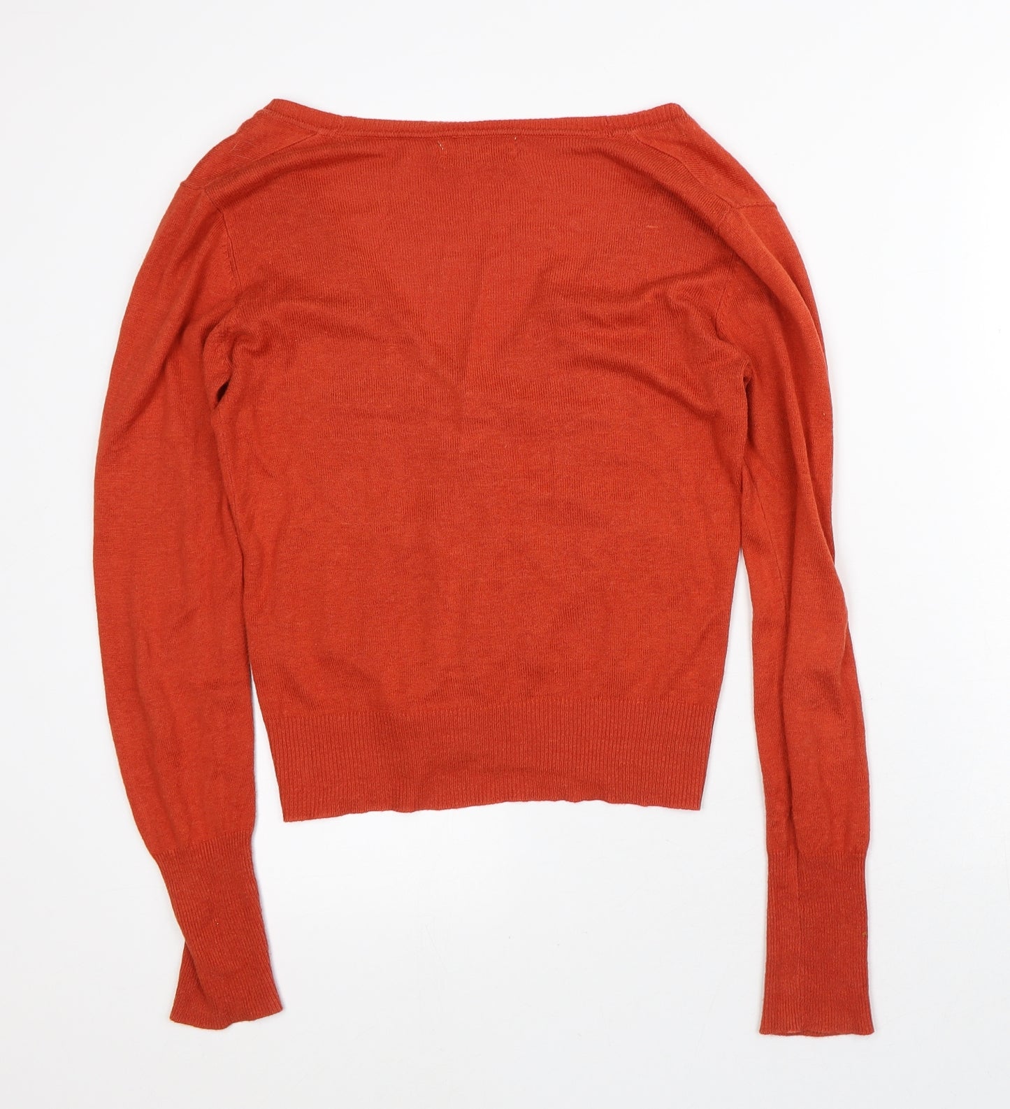 Atmosphere Womens Orange V-Neck  Viscose Cardigan Jumper Size 10