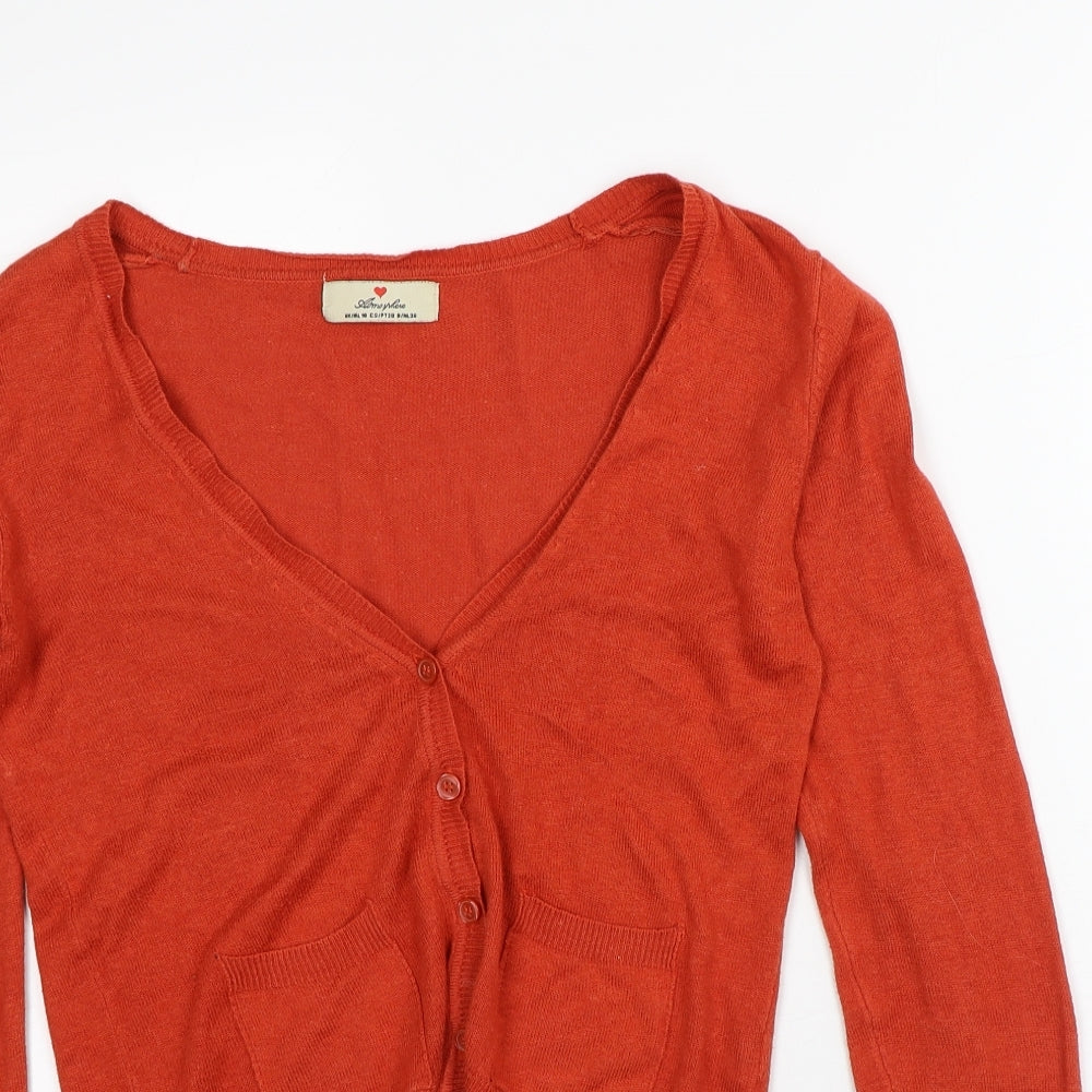 Atmosphere Womens Orange V-Neck  Viscose Cardigan Jumper Size 10