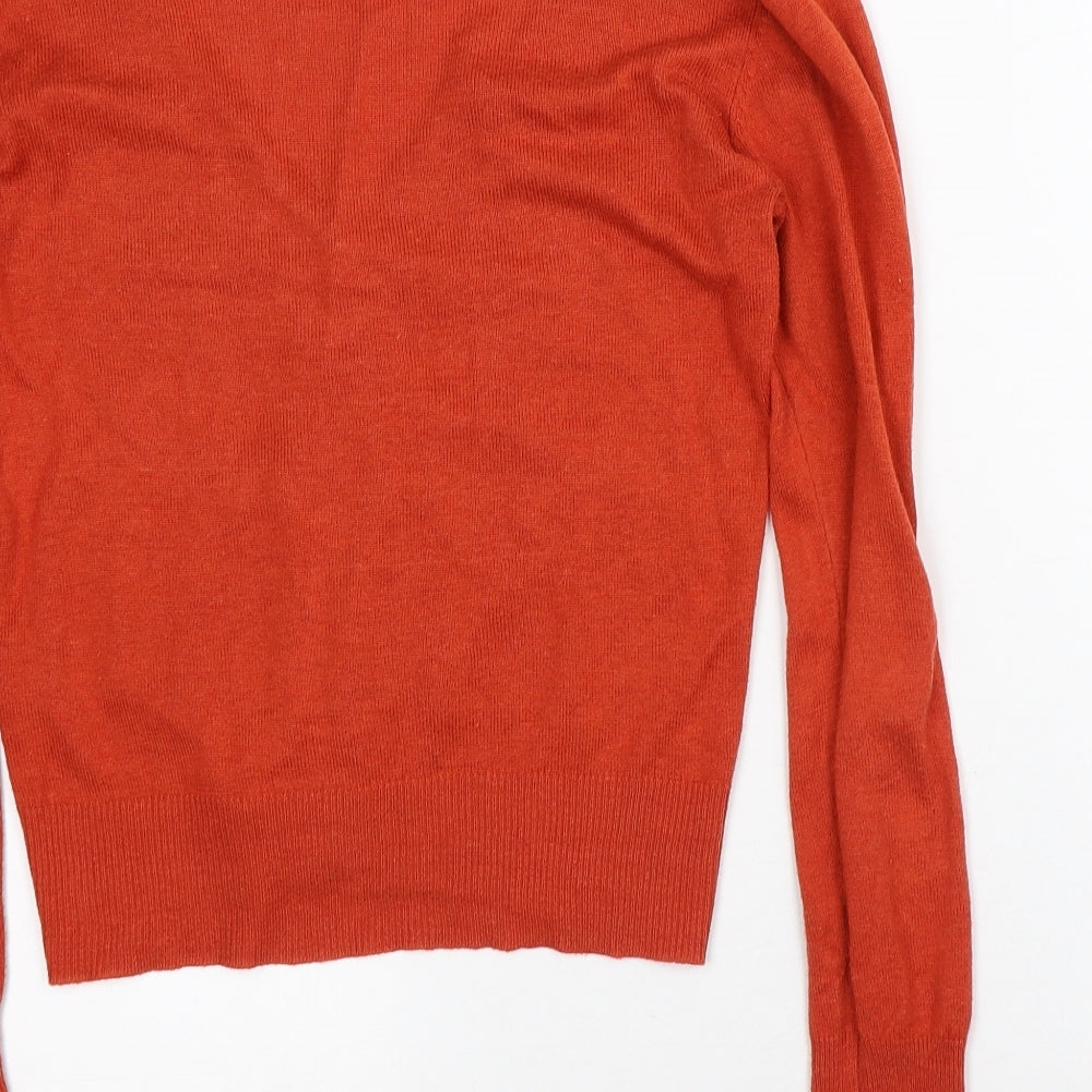 Atmosphere Womens Orange V-Neck  Viscose Cardigan Jumper Size 10